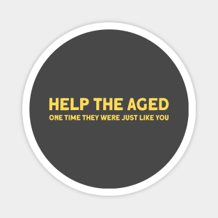 Help the aged 2, mustard Magnet